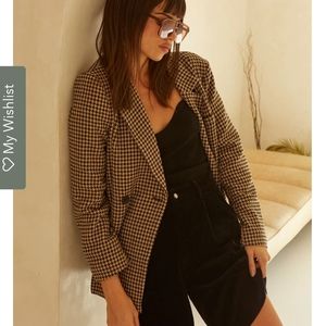 Houndstooth oversized blazer